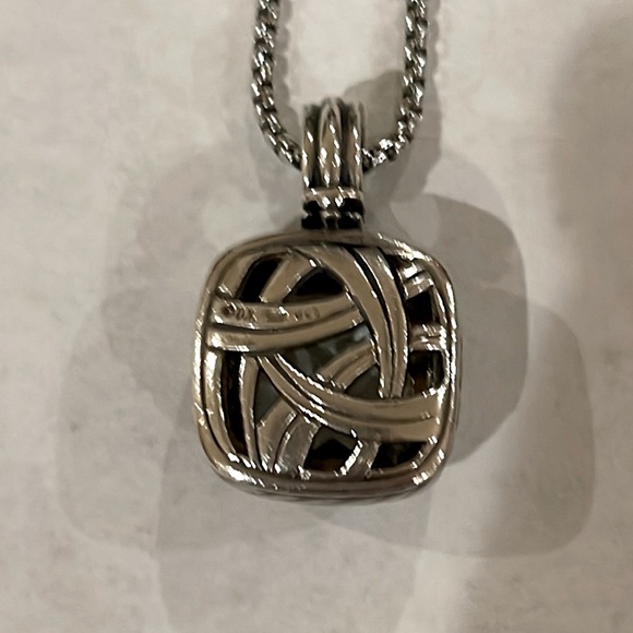 David Yurman Prasolite & Diamond Albion Pendant - Picture 4 of 5